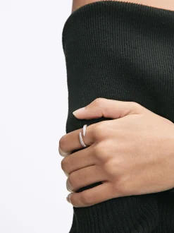 Parfois Prata 925*Anel De Prata 925 Com Zircónias | Prateado