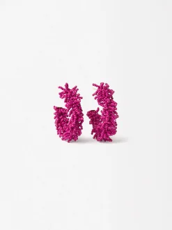 Parfois Bijuteria de festa new|Brincos*Argolas Com Missangas | Rosa