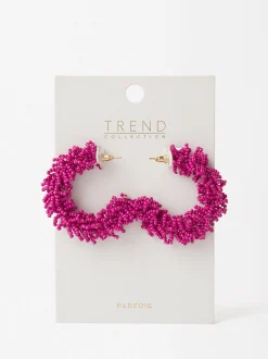 Parfois Bijuteria de festa new|Brincos*Argolas Com Missangas | Rosa