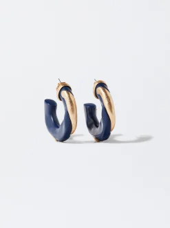PARFOIS Brincos*Argolas Com Resina | Azul