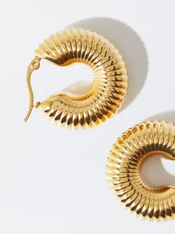 PARFOIS Brincos*Argolas De Aço Inoxidável Douradas | Dourado