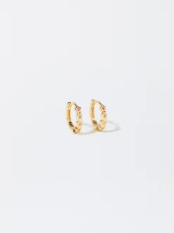 Parfois Prata 925*Argolas De Prata 925 Com Zircónias | Multicor
