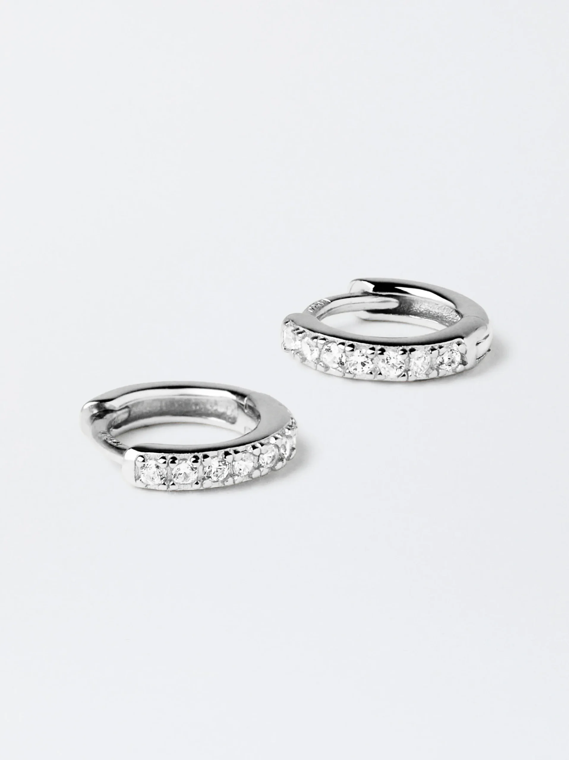 Parfois Básicos*Argolas Personalizáveis Prata 925 Com Zircónias Multicor | Prateado