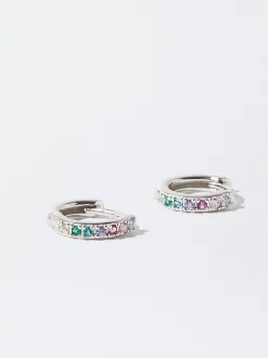 Parfois Crie os seus Brincos*Argolas Personalizáveis Prata 925 Com Zircónias | Multicor