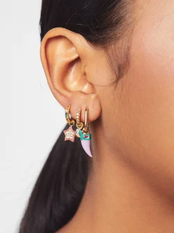 Parfois Crie os seus Brincos*Argolas Personalizáveis Prata 925 Com Zircónias | Multicor