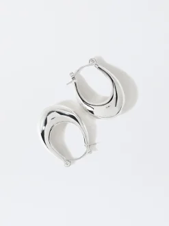 PARFOIS Brincos*Argolas Prateadas | Prateado