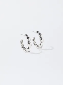 PARFOIS Brincos*Argolas Prateadas | Prateado