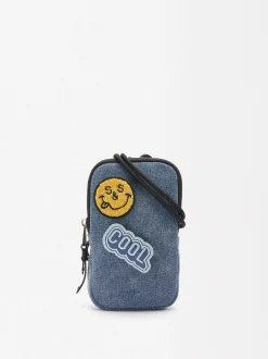 Parfois Acessórios Telemóvel|Bolsas para Telemóvel*Bolsa Para Telemóvel Denim Pins Amovíveis | Azul