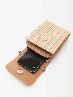 Parfois Acessórios Telemóvel|Bolsas para Telemóvel*Bolsa Para Telemóvel Efeito Palha Natural | Camel