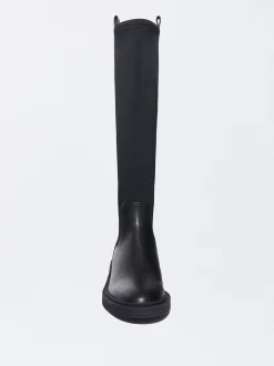 Parfois Botas e Botins*Botas Plana Em Stretch | Preto