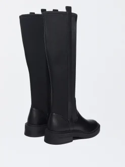 Parfois Botas e Botins*Botas Plana Em Stretch | Preto