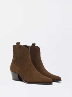 Parfois Pele|Botas e Botins*Botins Cowboy Em Pele | Castanho