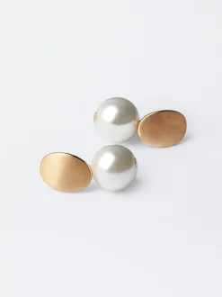 Parfois Básicos|Brincos*Brincos Com Pedra Verde | Branco
