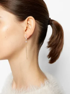 Parfois Prata 925*Brincos De Prata 925 Assimétricos Com Zircónias | Multicor