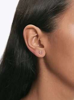 Parfois Prata 925*Brincos De Prata 925 Luas E Zircónias | Roxo