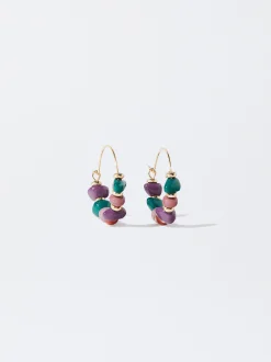 PARFOIS Brincos*Brincos Dourados Com Missangas | Multicor