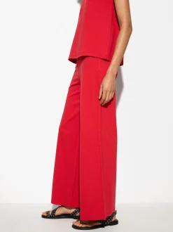Parfois Básicos|Calças*Calças Com Presilhas Bege | Vermelho
