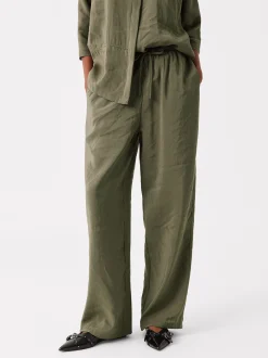 Parfois Básicos|Calças*Calças Fluidas Ajustáveis Com Cordão | Verde