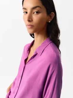 Parfois Básicos|Camisas*Camisa Fluida Com Botões Azul | Lil&aacute;s