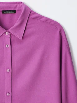 Parfois Básicos|Camisas*Camisa Fluida Com Botões Azul | Lil&aacute;s