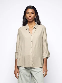 Parfois Básicos|Camisas*Camisa Fluida Com Botões Azul | Cinzento