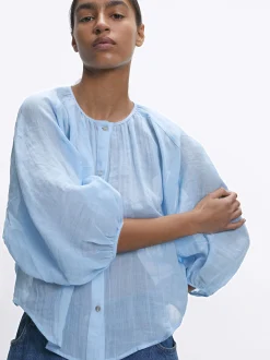 Parfois Básicos|Camisas*Camisa Manga Abaloada | Azul