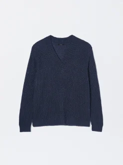 Parfois Básicos|Malha*Camisola De Malha Com Lã Preto | Azul