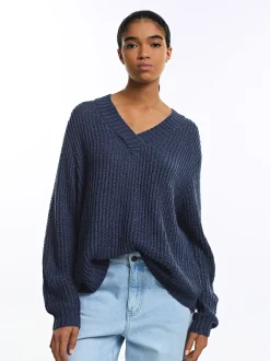Parfois Básicos|Malha*Camisola De Malha Com Lã Preto | Azul