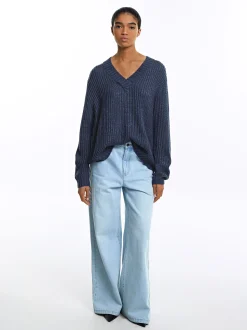 Parfois Básicos|Malha*Camisola De Malha Com Lã Preto | Azul
