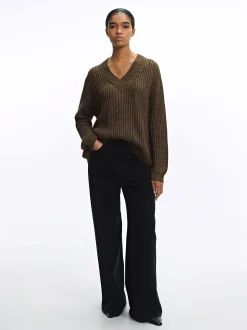 Parfois Básicos|Malha*Camisola De Malha Com Lã Preto | Caqui