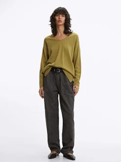 Parfois Básicos|Malha*Camisola De Malha Decote Em Bico Fúcsia | Verde