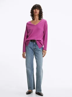 Parfois Básicos|Malha*Camisola De Malha Decote Em Bico Fúcsia | FÚcsia