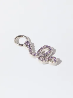 Parfois Crie os seus Brincos|Prata 925*Charm Cobra Zirconias Prata 925 Lilás | Lil&aacute;s