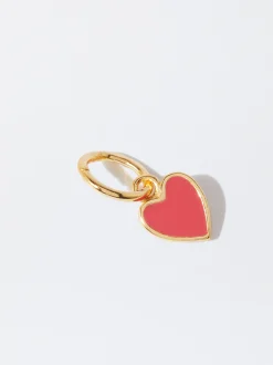 Parfois Prata 925|Crie o seu Colar*Charm Coração Prata 925 | Rosa