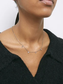 Parfois Bijuteria Delicada*Colar Com Zircónias Love Dourado | Prateado