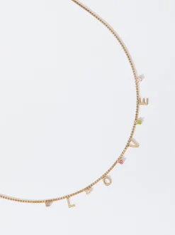 Parfois Bijuteria Delicada*Colar Com Zircónias Love | Multicor