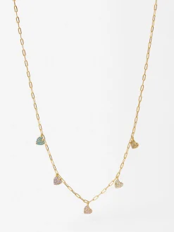 Parfois Prata 925|Premium*Colar De Prata 925 Com Zircónias | Multicor
