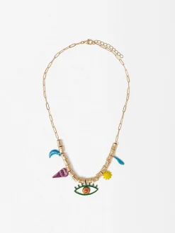 Parfois Colares*Colar Dourado Com Pingentes | Multicor