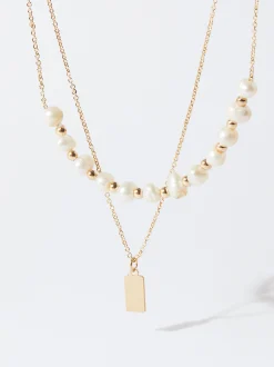 Parfois Bijuteria Delicada*Colar Com Pérolas | Dourado