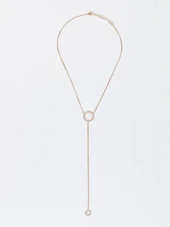 Parfois Bijuteria Delicada*Colar Com Zircónias | Dourado