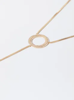 Parfois Bijuteria Delicada*Colar Com Zircónias | Dourado