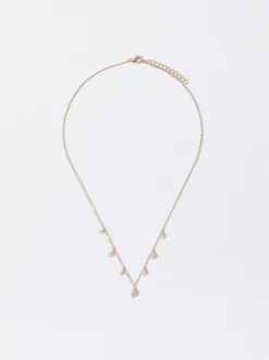 Parfois Bijuteria Delicada*Colar Com Zircónias | Dourado