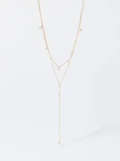 Parfois Bijuteria Delicada*Colar Pérolas De Água Doce E Zircónias | Dourado