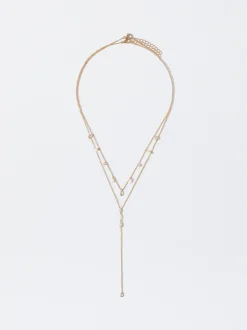 Parfois Bijuteria Delicada*Colar Pérolas De Água Doce E Zircónias | Dourado
