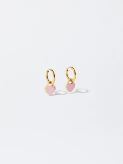 Parfois Aço inoxidável*Exclusivo Online - Argolas De Aço Inoxidável Com Coração Personalizável | Rosa