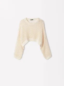 Parfois Malha|Camisolas e Cardigan*Exclusivo Online - Camisola De Malha Decote Redondo | Bege