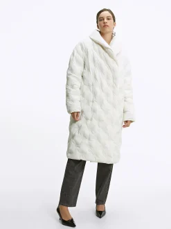 Parfois Blazers e Casacos*Exclusivo Online - Casaco Acolchoado Comprido | Branco