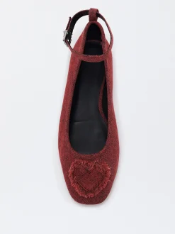 Parfois Sapatos Rasos|Sabrinas*Exclusivo Online - Sabrinas Com Coração Azul | Vermelho