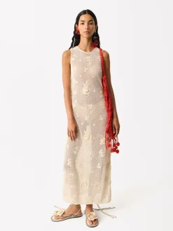Parfois Malha|Vestidos*Exclusivo Online - Vestido Algodão Comprido | Cru