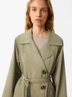 Parfois Blazers e Casacos*Gabardina Clásica Com Cinto | Caqui
